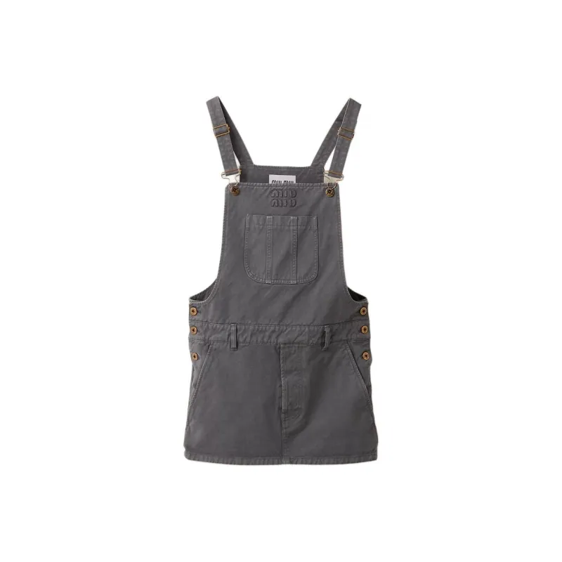 MIU MIU SS24 Slip Dresses Women's Iron Gray-0