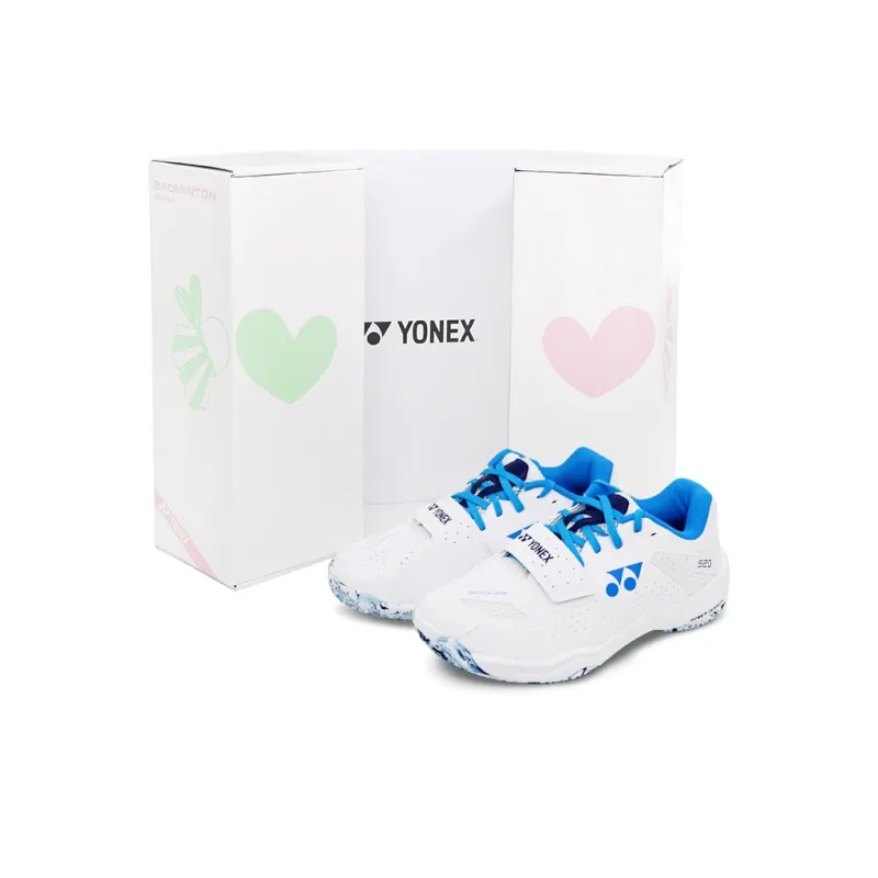 YONEX Cushioning, Slip Resistant, And Abrasion Resistant Low Top Badminton Shoes Unisex White Blue-1
