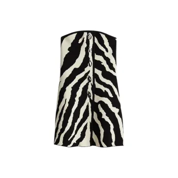 H&M Sleeveless Dress Women's Cream/Zebra Print