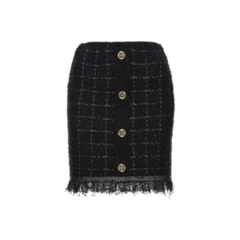 PINKO Girino Basket weave Fringed Miniskirt