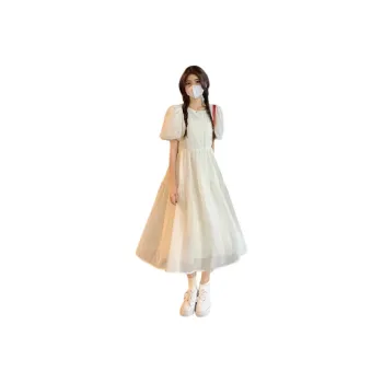 Oudifu Short-Sleeved Dresses Women's White