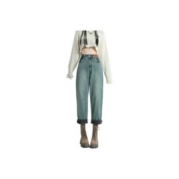Weixi Jeans Women's Vintage Green