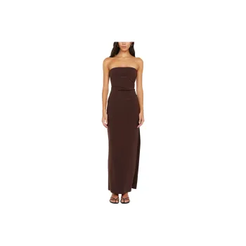 BEC+BRIDGE REINA STRAPLESS MAXI DRESS Sleeveless Dress Women's Dark Chocolate/Black Chocolate