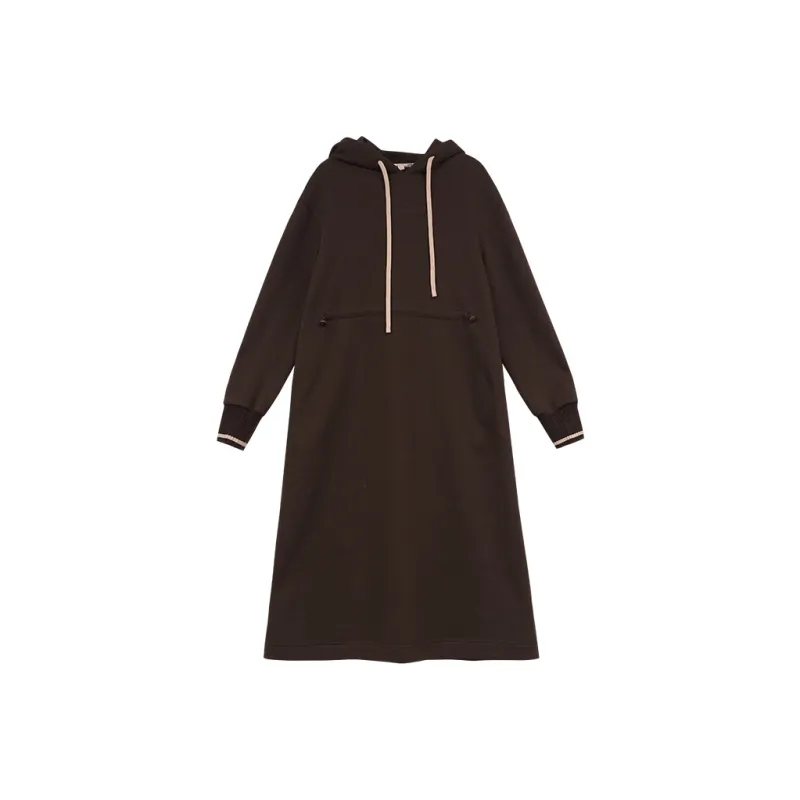 KERANPUJIAN Long Sleeved Dress By Koran Women's Nucleus Brown-0