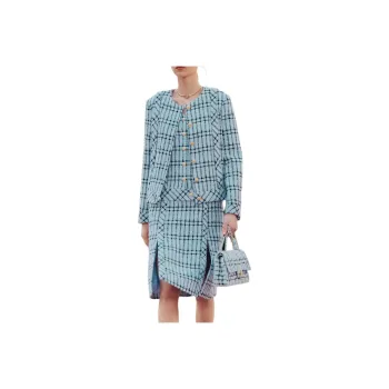 CHANEL 25S Spring Summer Collection Sleeveless Dress Women's Light Blue
