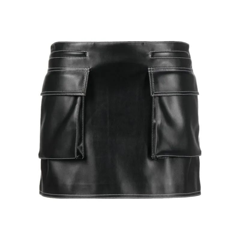 PHILOSOPHY DI LORENZO SERAFINI Faux-leather Mini Skirt-0
