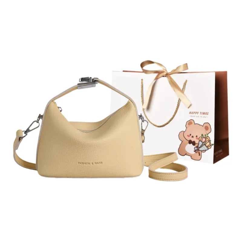 ERANGBEAR PU Crossbody One Shoulder Handbag Regular Women's Ecru, Silver, Black, Light Yellow, Light Green-6