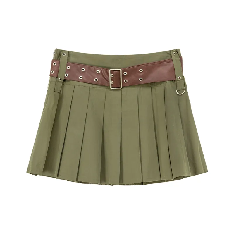 NO ONE ELSE Casual Short Skirts Women's Army Green-0