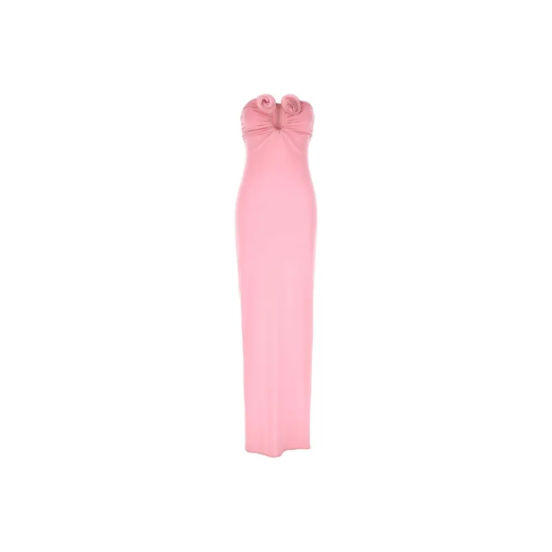 Magda Butrym Strapless Flower Appliqué Maxi Dress-0