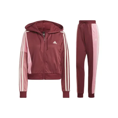 Adidas Bold Block Tracksuit Casual Suit Women's Contour Red