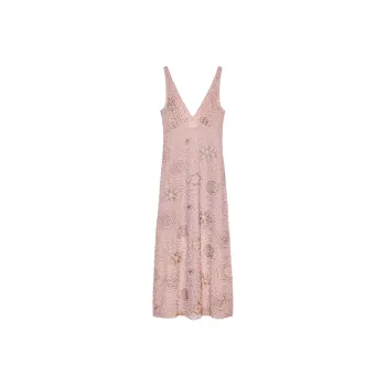 ZARA Sleeveless Dress Women's Light Pink Red