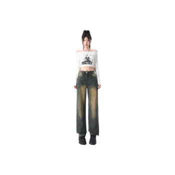 YINLEI Jeans Women's Yellow