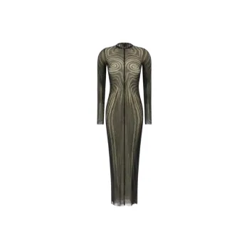 Jean Paul Gaultier Long Sleeved Dress Women's Yellow Gray