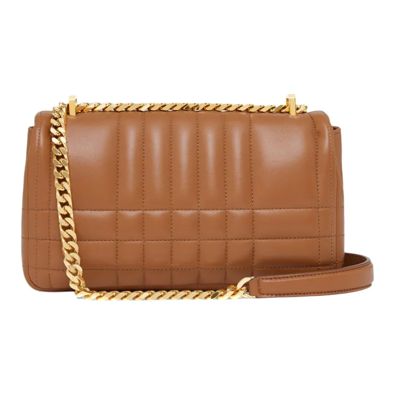 Burberry Quilted Leather Lola Bag Small Maple Brown-1