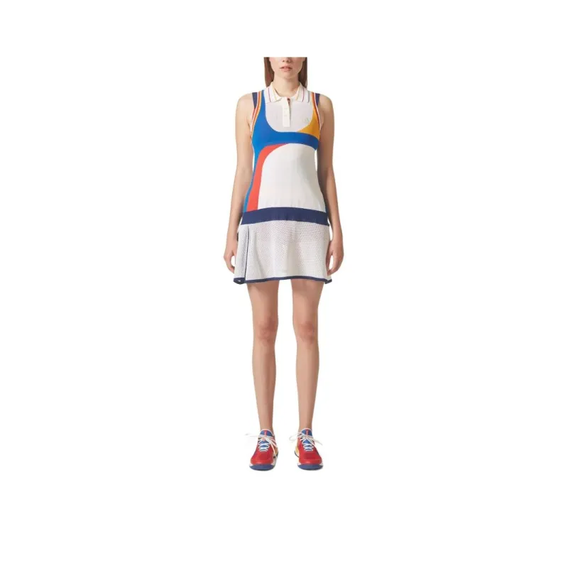 Adidas Sleeveless Dress Women's Pink White/Preppy Orange Yellow/Light Scarlet-0