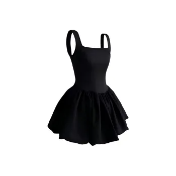 DOSOHEB Slip Dress Women's Black