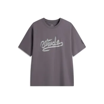 LiNing Basketball Collection T Shirt Men's Carbon Gray Purple