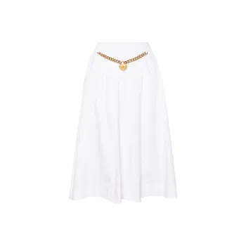 MOSCHINO Heart charm Ruched Midi Skirt