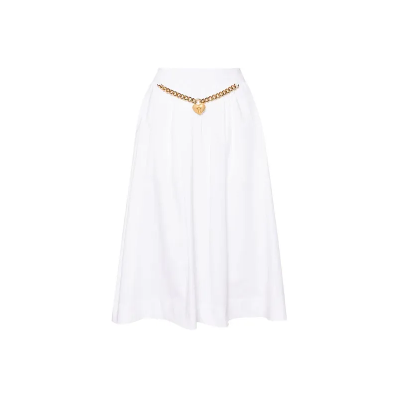 MOSCHINO Heart charm Ruched Midi Skirt-0