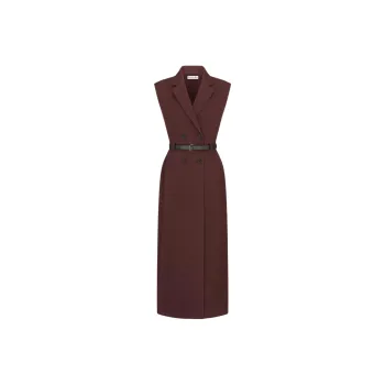 DIOR Sleeveless Dress Women's Burgundy