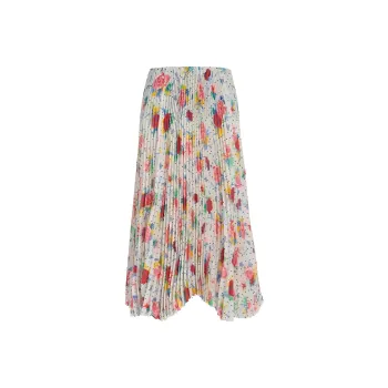 Balenciaga Pleated Kick Skirt 'Cream / Red'