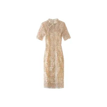 JINYE ORIENTAL Cheongsam Women's Apricot