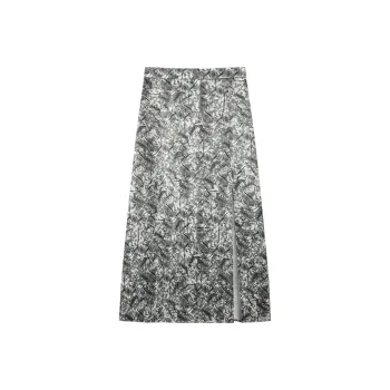 THE SEA LIFE Casual Long Skirt Women's Shimmer Green