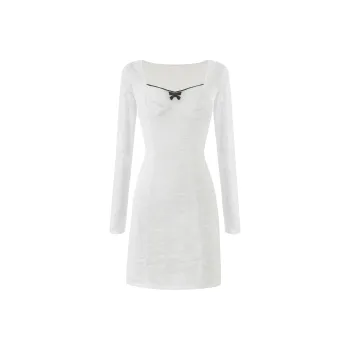 Qiuerle Long Sleeved Dress Women's White