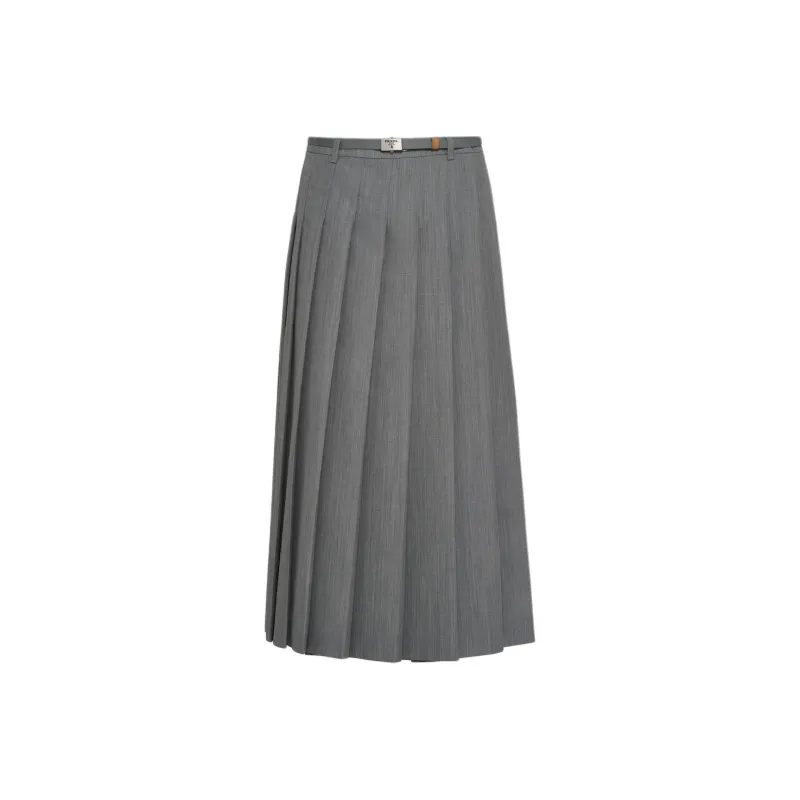 PRADA SS24 Casual Long Skirt Women's Granite Gray-0