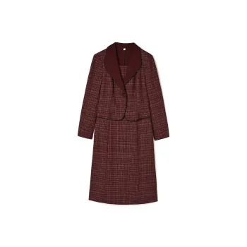 Mapping Long Sleeved Dress Women's Maroon