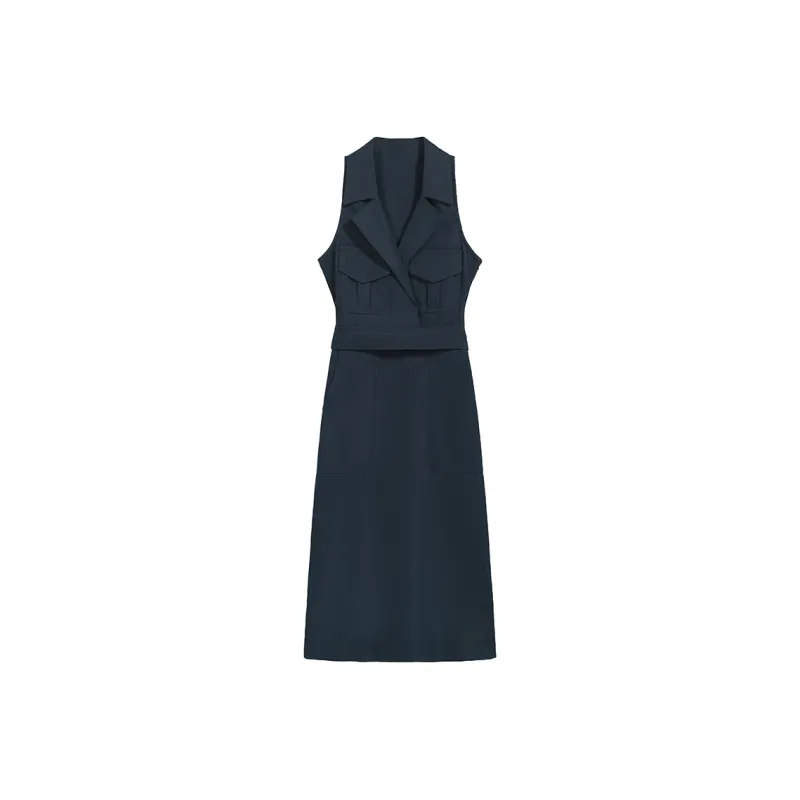 PAIN OR PLEASURE SS25 Sleeveless Dress Women's Dark Blue-0