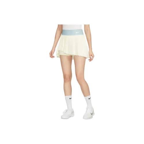 Nike SS24 ADVANTAGE DRI FIT Casual Short Skirts Women's Sail White/Wild Joy Ocean Blue