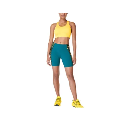 Sweaty Betty Power6 Inches Sports Shorts Women's Blue Background Pixel Leopard Print
