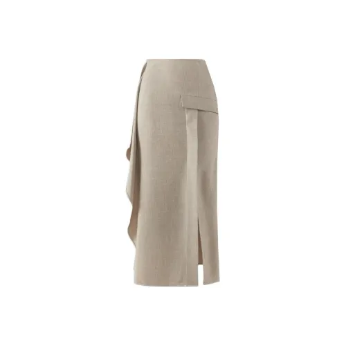 SUNDAY LIFE Casual Long Skirt Women's Apricot