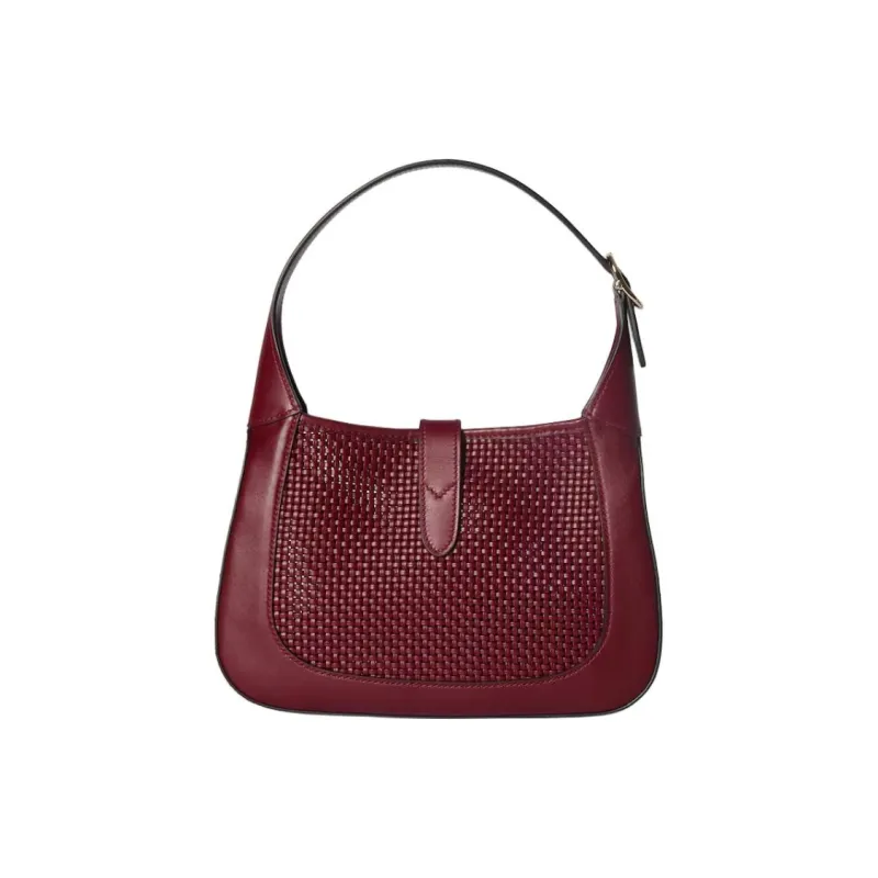 GUCCI Jackie 1961 Leather Handbag, Shoulder Bag Medium Size Women's Red-3