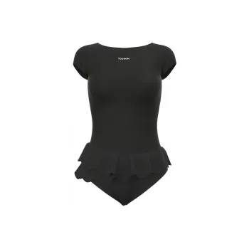 TOSWIM One-Piece Swimsuits Women's Black Leaf Double Lotus
