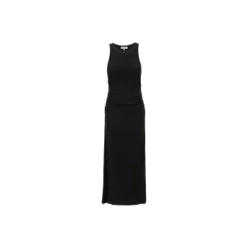 GANNI Logo Patch Ribbed Knit Tank Top