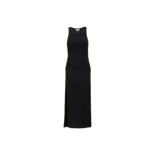 GANNI Logo Patch Ribbed Knit Tank Top