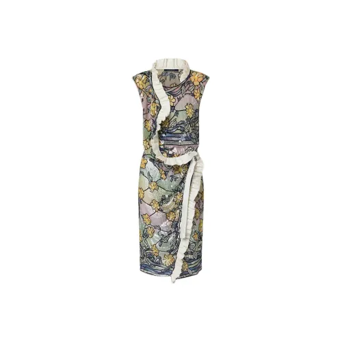 LOUIS VUITTON Asnières Sequin Ruffle Trim Wrap Dress