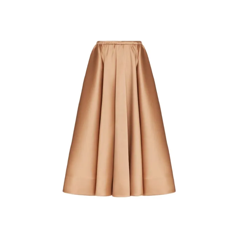 Valentino High Waist Pleated Midi Skirt-0