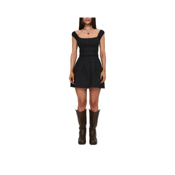 PRINCESS POLLY Peonia Lace Mini Dress Slip Dress Women's BLACK/Black