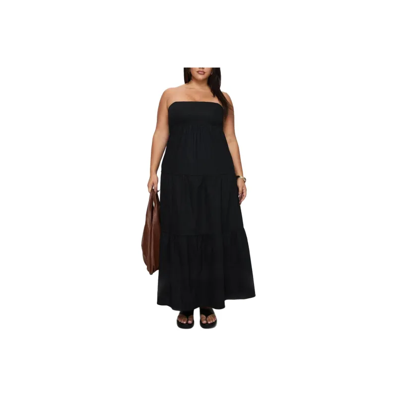 PRINCESS POLLY Osment Maxi Dress Sleeveless Dress Women's BLACK/Black-0