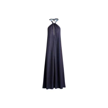 SCANLAN THEODORE SS25 Cotton Voile Reversible Dress Slip Dresses Women's Navy Blue/Marine Blue