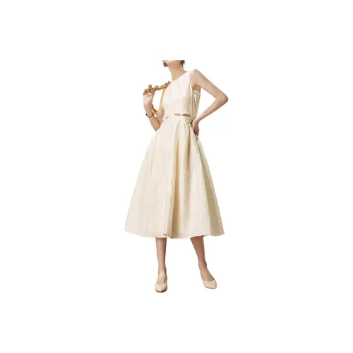 DESIGNER UNCLE Sleeveless Dress Women's Beige Apricot