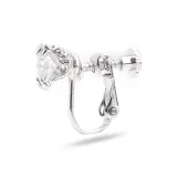 Snake Head Screw Clip-on Earrings Classic White, 1 Pair