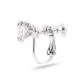 Snake Head Screw Clip-on Earrings Classic White, 1 Pair