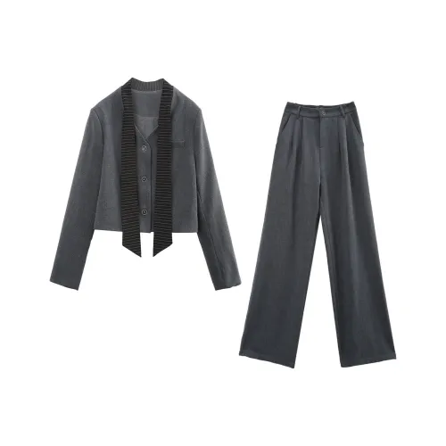 A Paradise For Awakening Casual Suit Women's Dark Gray
