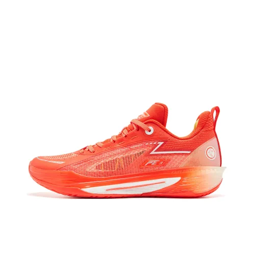 QIAODAN FE3.0 Support Rebound Lightweight Low Top Basketball Shoes Men's Bright Orange Jordan White