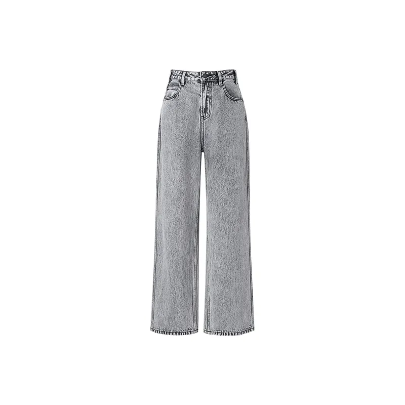 SOON FLOWER Jeans Women's Heather Gray-0