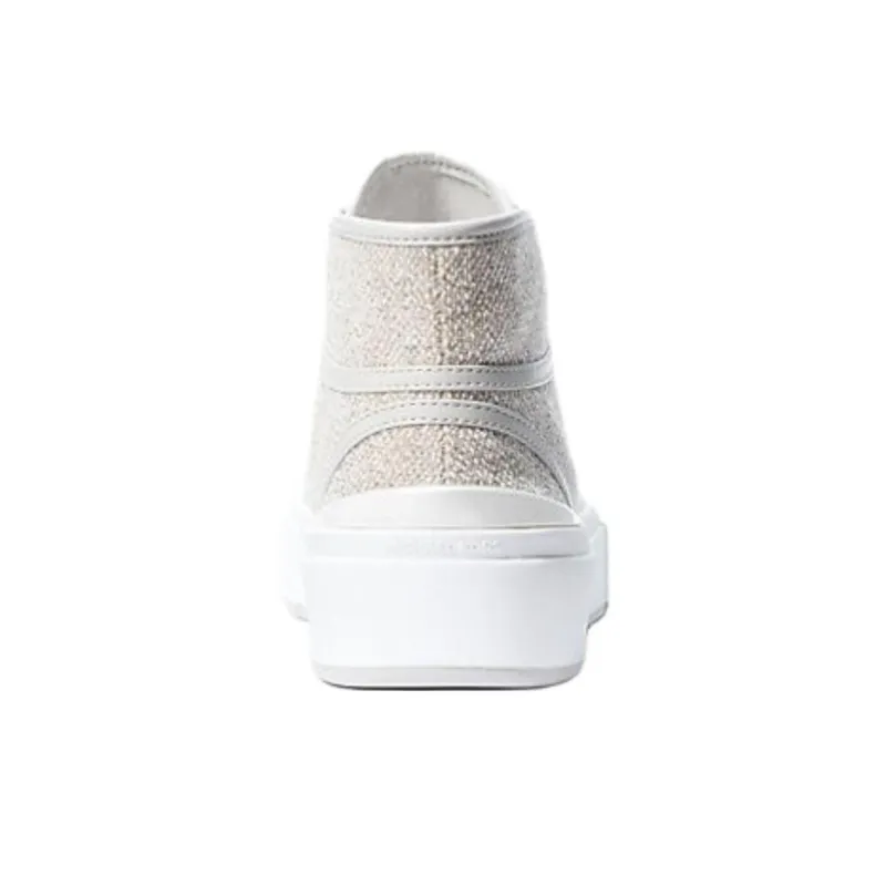 MICHAEL KORS Jude High Top Canvas Shoes Women's Beige-4